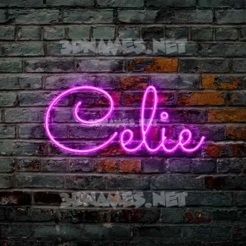 celie in Pink Neon style - 3D name wallpaper