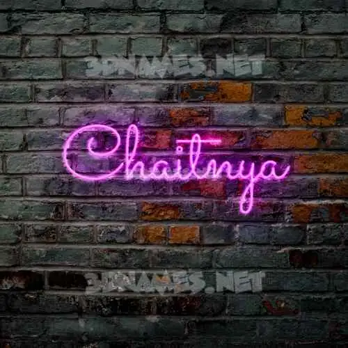 chaitnya in Pink Neon style - 3D name wallpaper