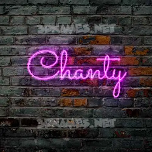 chanty in Pink Neon style - 3D name wallpaper