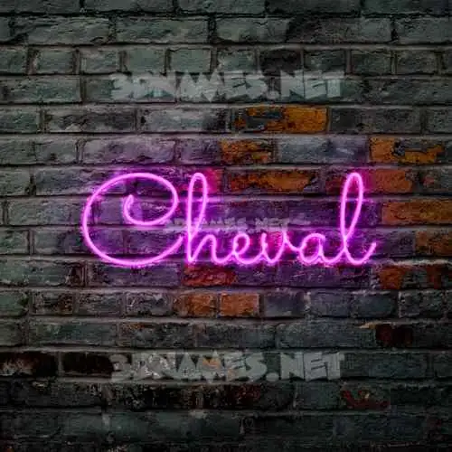 cheval in Pink Neon style - 3D name wallpaper