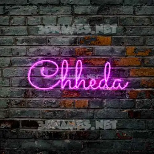 chheda in Pink Neon style - 3D name wallpaper