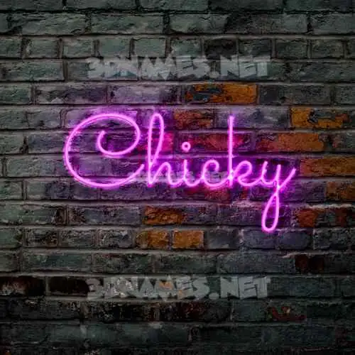 chicky in Pink Neon style - 3D name wallpaper chicky in Pink Neon style - 3D name wallpaper