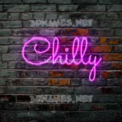 chilly in Pink Neon style - 3D name wallpaper chilly in Pink Neon style - 3D name wallpaper