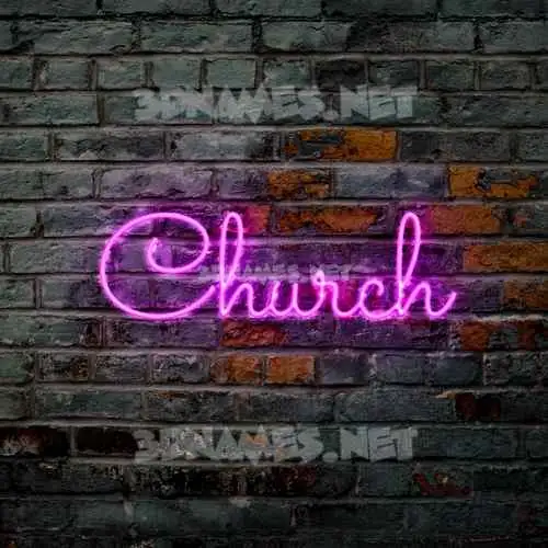 church in Pink Neon style - 3D name wallpaper church in Pink Neon style - 3D name wallpaper