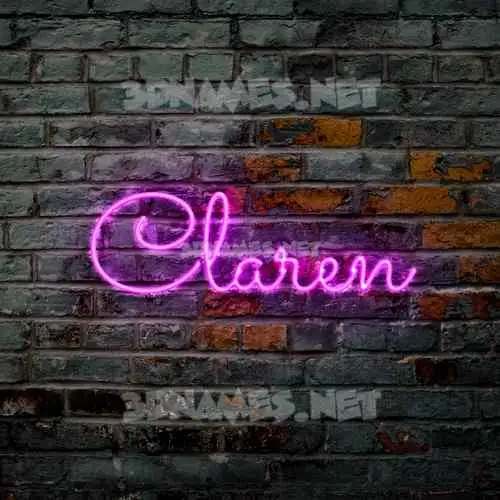 claren in Pink Neon style - 3D name wallpaper claren in Pink Neon style - 3D name wallpaper
