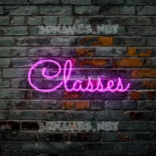 classes in Pink Neon style - 3D name wallpaper