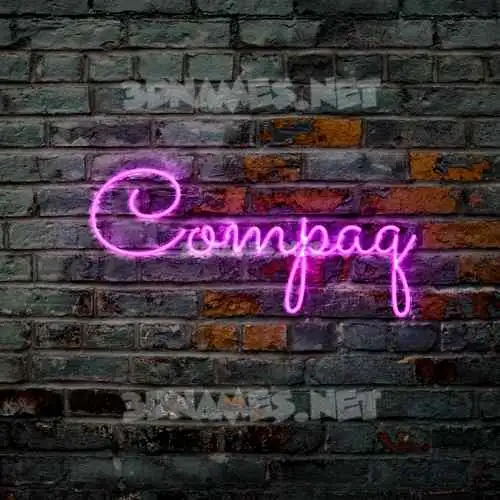 compaq in Pink Neon style - 3D name wallpaper