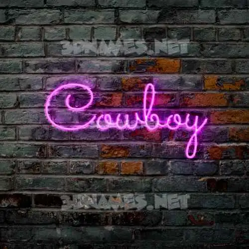 cowboy in Pink Neon style - 3D name wallpaper