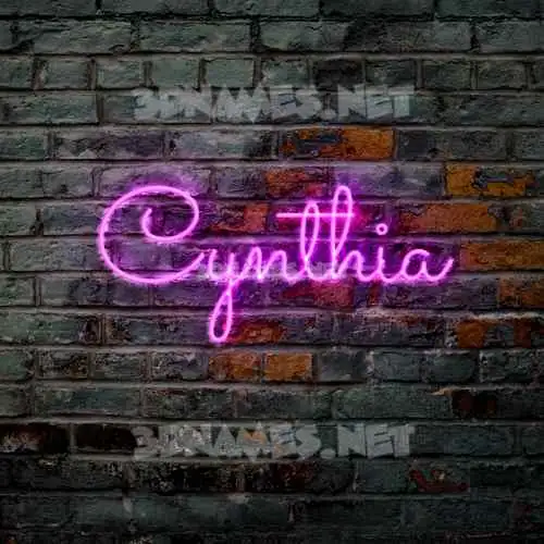 cynthia in Pink Neon style - 3D name wallpaper