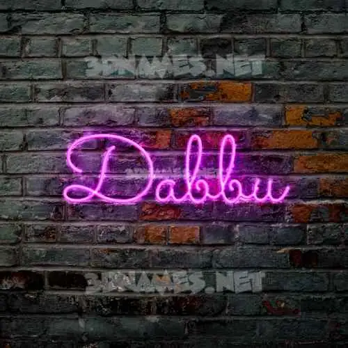 dabbu in Pink Neon style - 3D name wallpaper