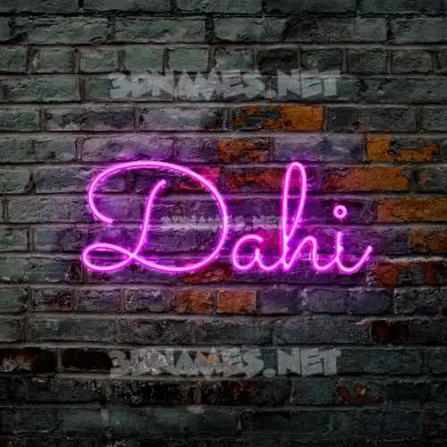 dahi in Pink Neon style - 3D name wallpaper dahi in Pink Neon style - 3D name wallpaper