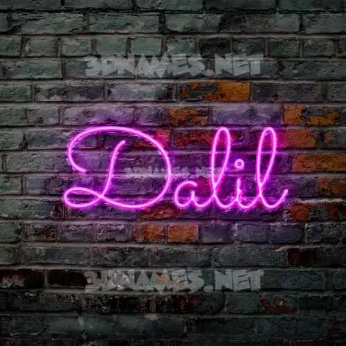 dalil in Pink Neon style - 3D name wallpaper