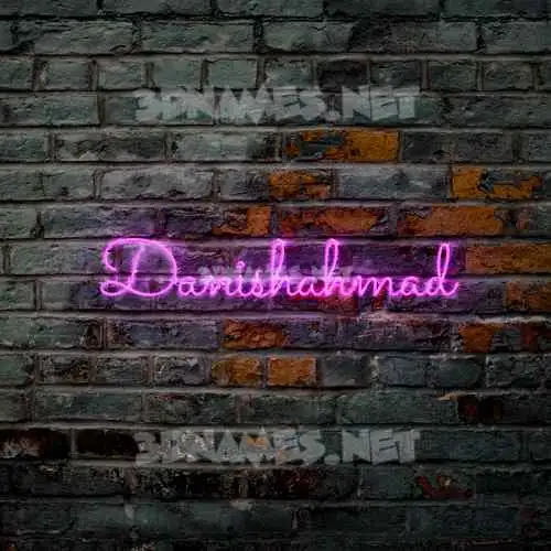 danishahmad in Pink Neon style - 3D name wallpaper