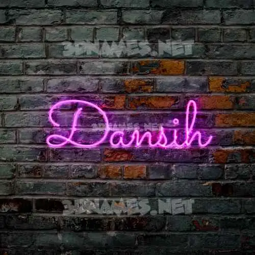 dansih in Pink Neon style - 3D name wallpaper
