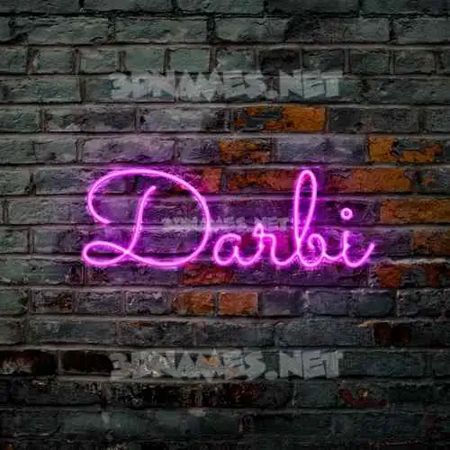 darbi in Pink Neon style - 3D name wallpaper