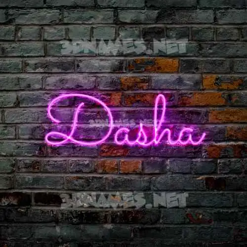 dasha in Pink Neon style - 3D name wallpaper