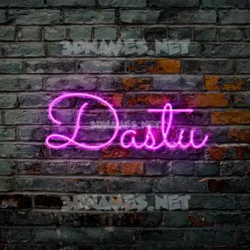 dastu in Pink Neon style - 3D name wallpaper