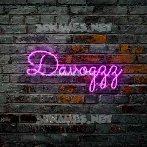 davogzz in Pink Neon style - 3D name wallpaper