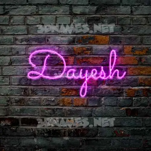 dayesh in Pink Neon style - 3D name wallpaper