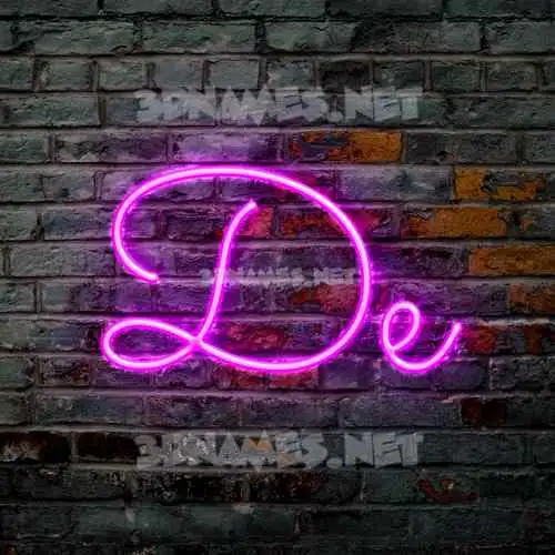 de in Pink Neon style - 3D name wallpaper de in Pink Neon style - 3D name wallpaper