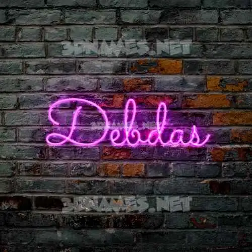 debdas in Pink Neon style - 3D name wallpaper