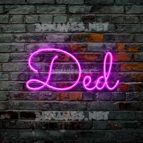 ded in Pink Neon style - 3D name wallpaper