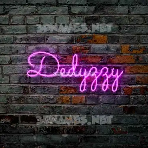 dedyzzy in Pink Neon style - 3D name wallpaper