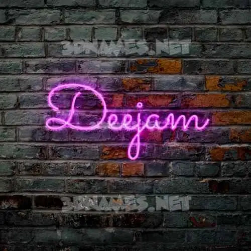 deejam in Pink Neon style - 3D name wallpaper