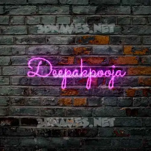 deepakpooja in Pink Neon style - 3D name wallpaper