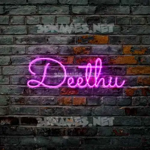deethu in Pink Neon style - 3D name wallpaper