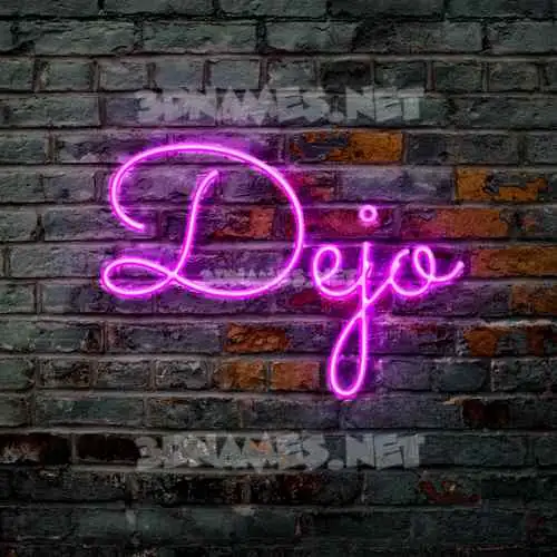 dejo in Pink Neon style - 3D name wallpaper