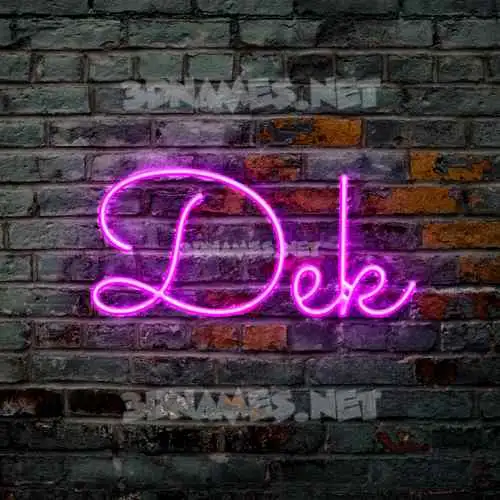 dek in Pink Neon style - 3D name wallpaper dek in Pink Neon style - 3D name wallpaper