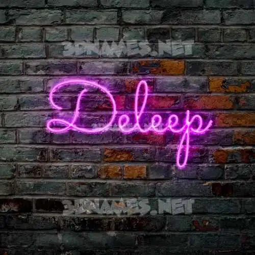 deleep in Pink Neon style - 3D name wallpaper