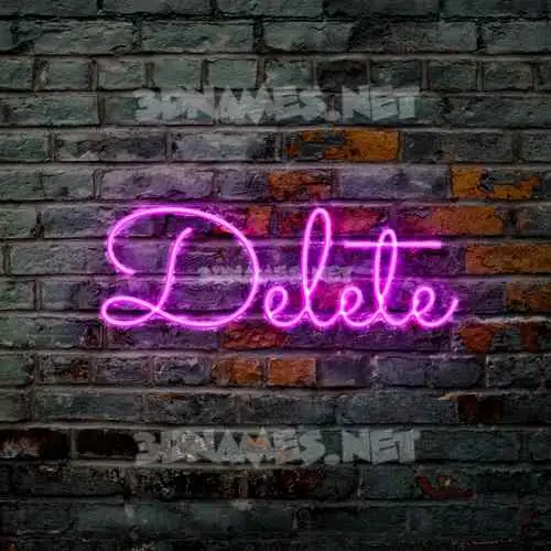 delete in Pink Neon style - 3D name wallpaper