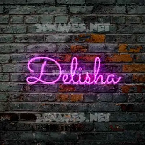 delisha in Pink Neon style - 3D name wallpaper