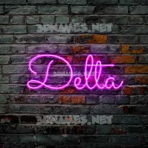 delta in Pink Neon style - 3D name wallpaper