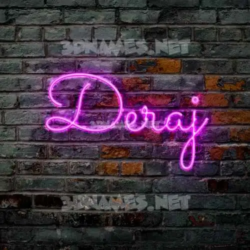 deraj in Pink Neon style - 3D name wallpaper