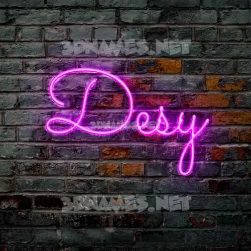 desy in Pink Neon style - 3D name wallpaper