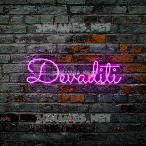 devaditi in Pink Neon style - 3D name wallpaper