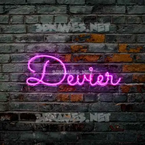 devier in Pink Neon style - 3D name wallpaper