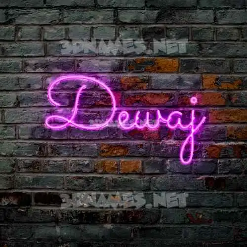 dewaj in Pink Neon style - 3D name wallpaper