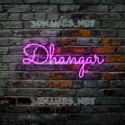 dhangar in Pink Neon style - 3D name wallpaper