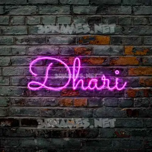 dhari in Pink Neon style - 3D name wallpaper