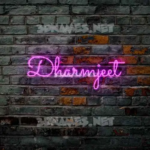 dharmjeet in Pink Neon style - 3D name wallpaper