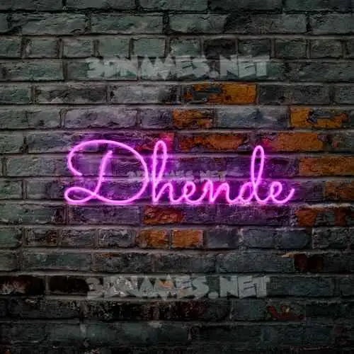 dhende in Pink Neon style - 3D name wallpaper dhende in Pink Neon style - 3D name wallpaper