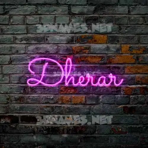 dherar in Pink Neon style - 3D name wallpaper