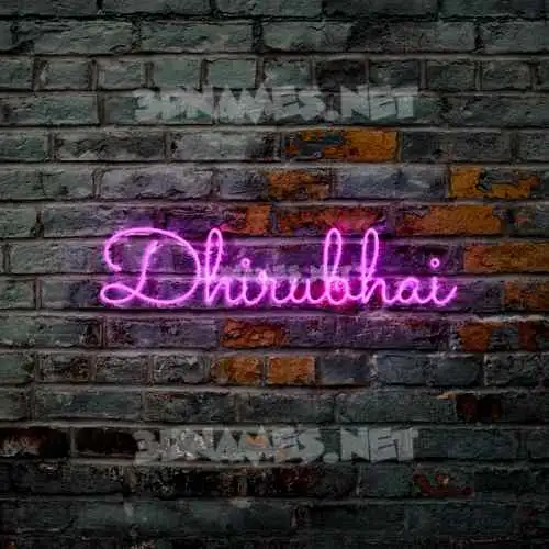 dhirubhai in Pink Neon style - 3D name wallpaper