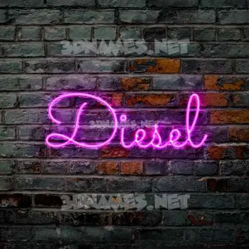 diesel in Pink Neon style - 3D name wallpaper