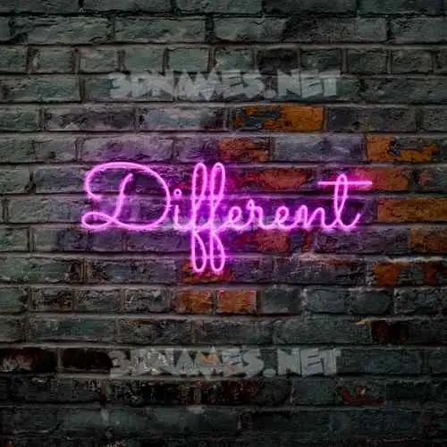 different in Pink Neon style - 3D name wallpaper