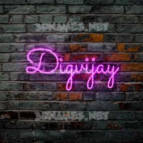 digvijay in Pink Neon style - 3D name wallpaper